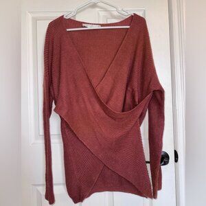 Brownish burgundy cross front sweater